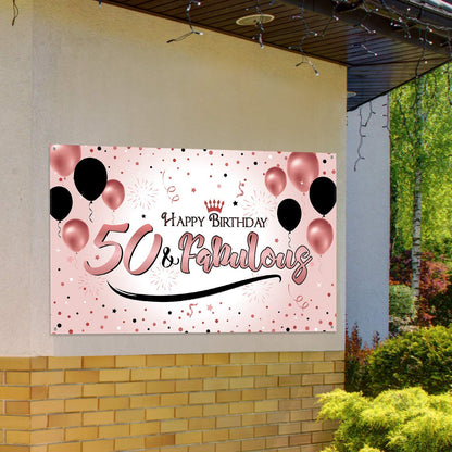 50th Birthday Party Backdrop 