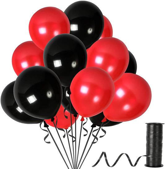 Red And Black Balloons 9 Inch Thick Latex Balloon