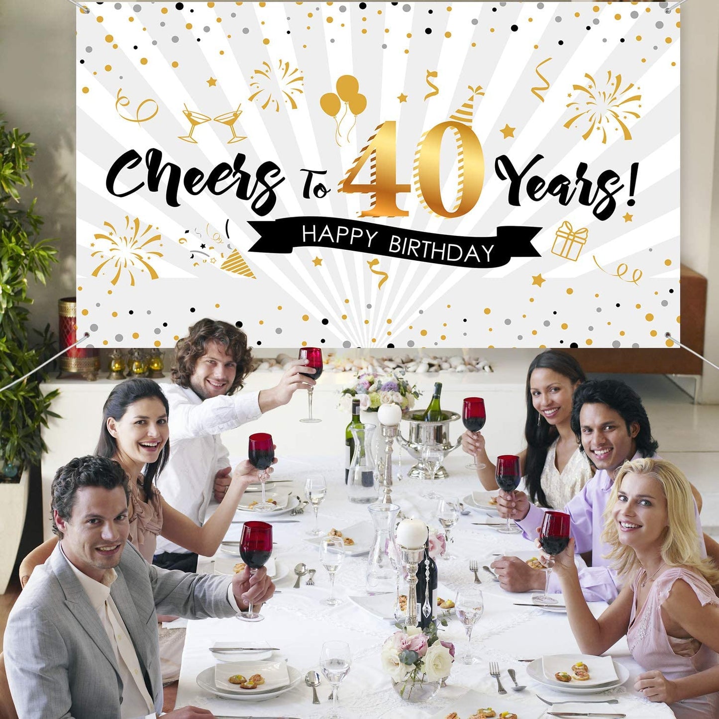 40th Birthday Party Backdrop 