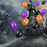Black, Orange And Purple Latex Balloons For Birthday Parties, Halloween Decorations Etc.