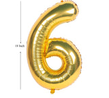 Gold Digit Foil Birthday Party Balloon Number 6