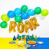 Dinosaur Birthday Party Balloon Garland & Arch Kit with Roar Foil Letters