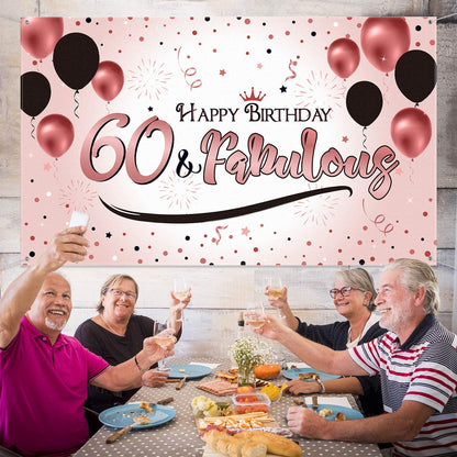 60th Birthday Party Backdrop 