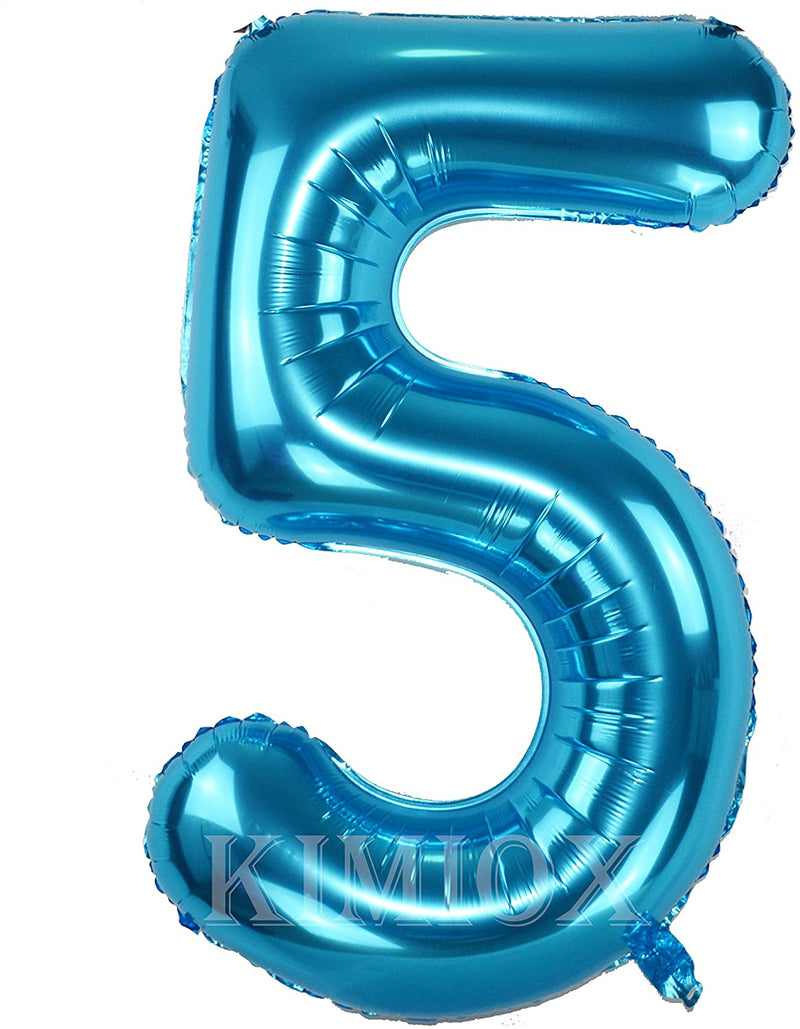 Blue Digit Foil Birthday Party Balloon Number 5 – Theme My Party