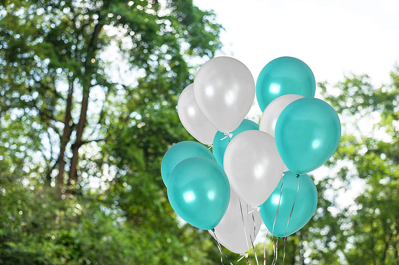 Metallic Balloons 9 Inch Thick Green And Silver Latex Balloon For Birthday, Anniversary Parties.