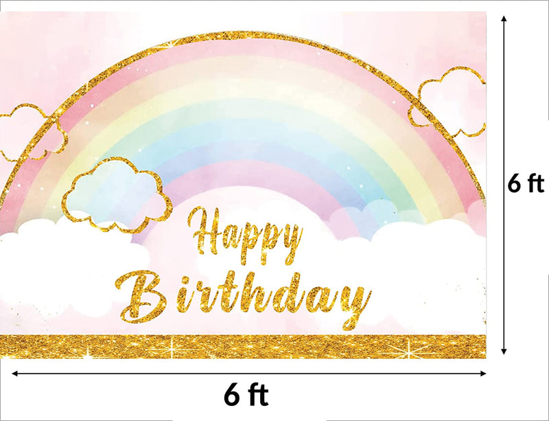 Rainbow Theme Birthday Party Backdrop 