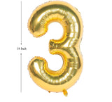 Gold Digit Foil Birthday Party Balloon Number 3