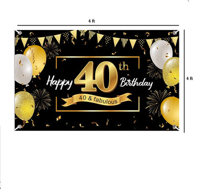40th Birthday Party Backdrop 