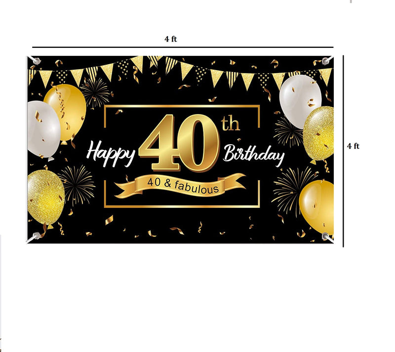 Buy 40th Birthday Party Backdrop | Party Supplies | Thememyparty ...