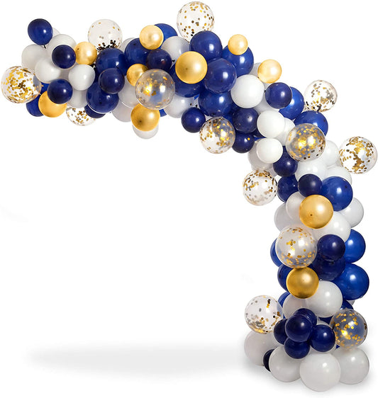 White Navy Blue Balloons Birthday Party Decoration
