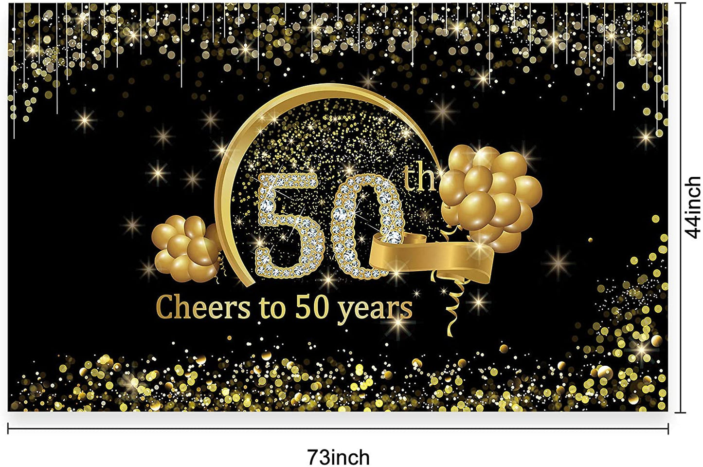 50th Anniversary Decorations Party Kit with Backdrop & Balloons