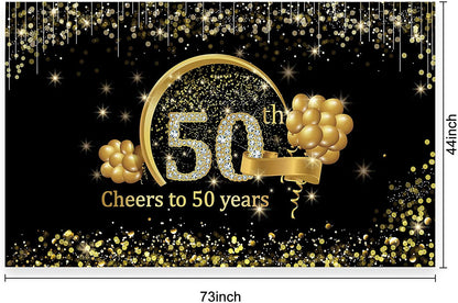 50th Anniversary Decorations Party Kit with Backdrop & Balloons