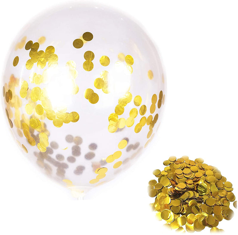 Gold Confetti Transparent Balloon