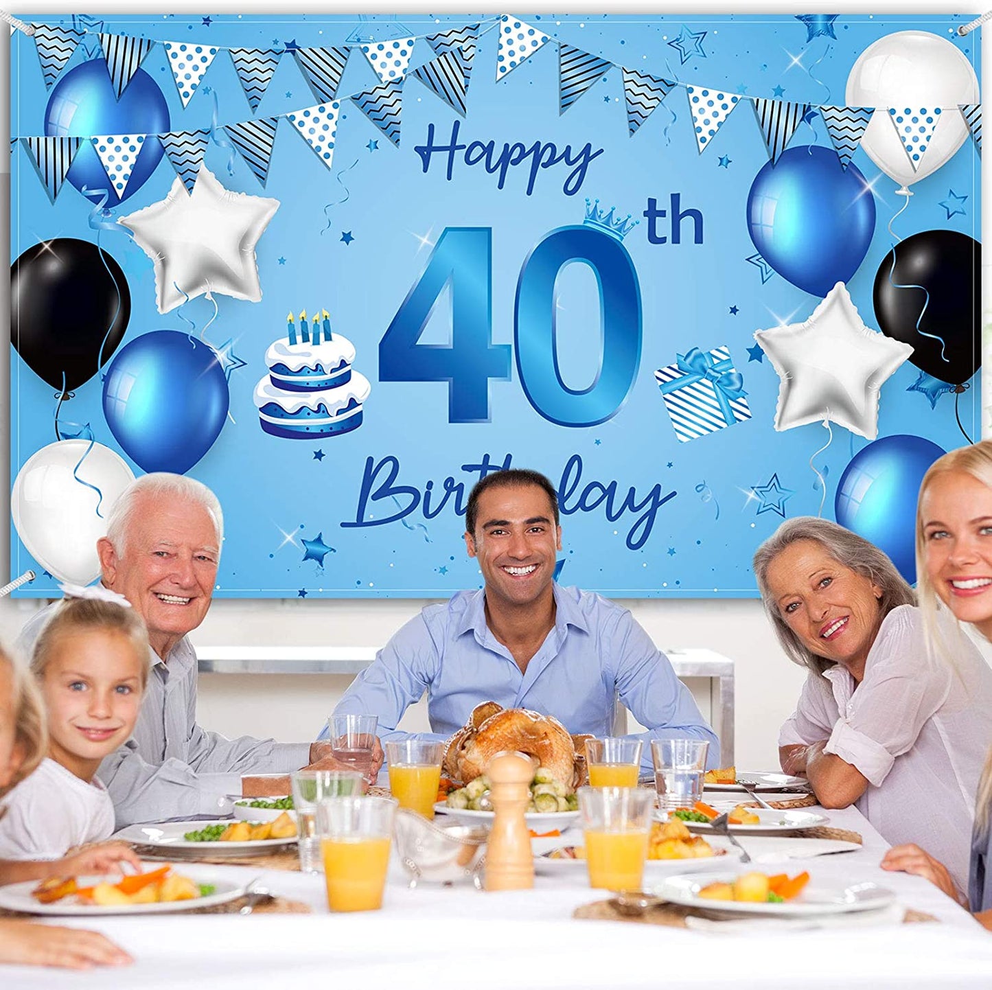 40th Birthday Party Backdrop 