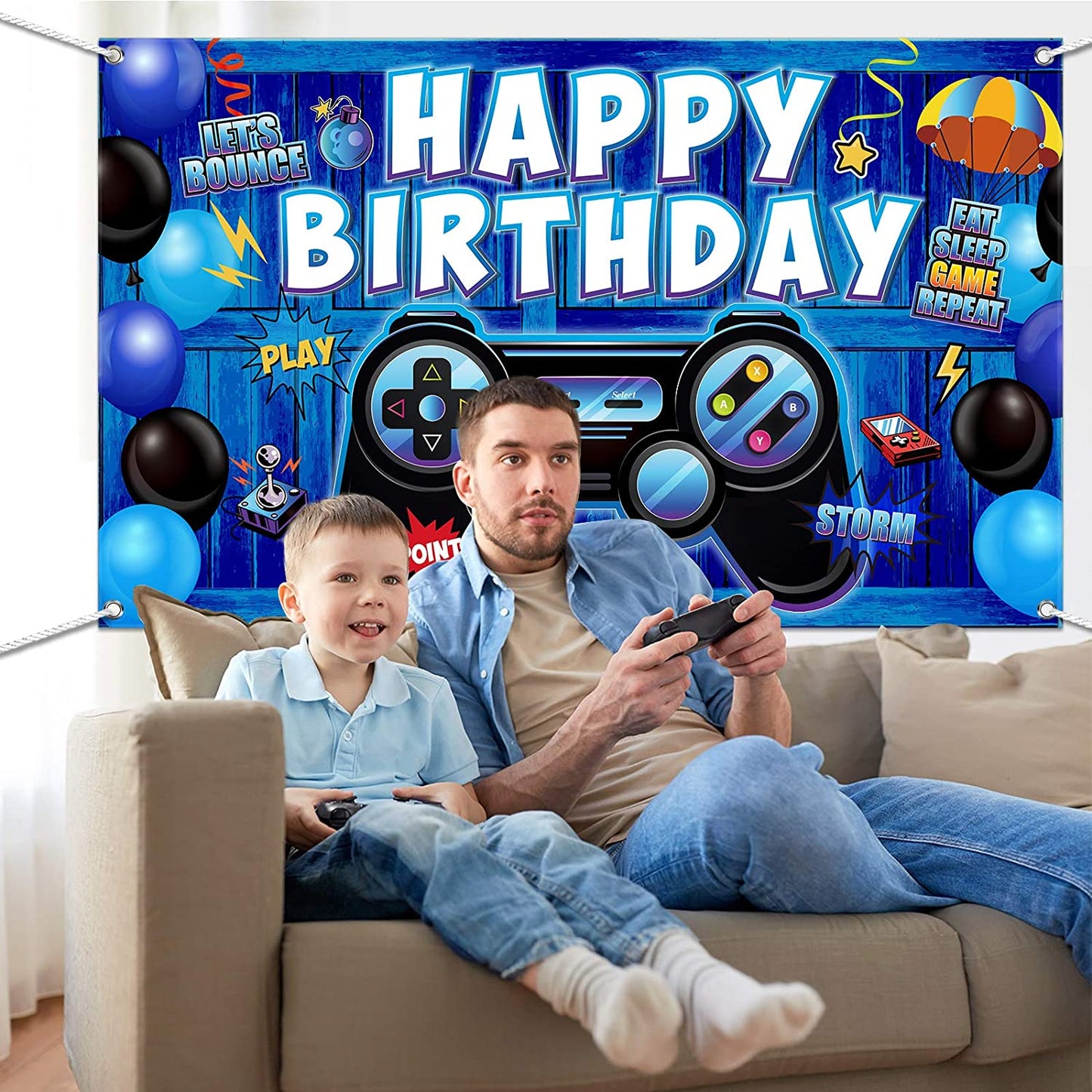 Gaming Theme Birthday Party Backdrop