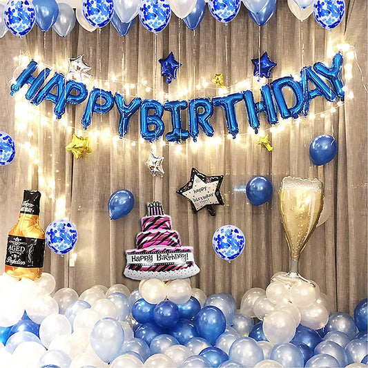 Blue Birthday Party Decorations Set for Birthday