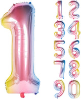 New 18 Inch Rainbow Digit Foil Birthday Party Balloons Number 1