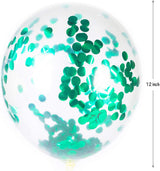 Green Confetti Transparent Balloons