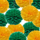Green And Yellow Pom Pom Flower Decoration For Birthday Parties, Anniversary Party & Baby Shower