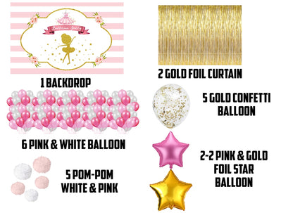 Ballerina Theme Birthday Party Complete Decoration Kit