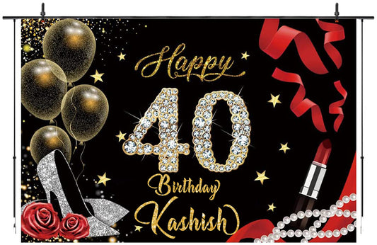 40th Birthday Party Backdrop 
