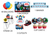 Thomas & Friends Theme Birthday Party Combo Kit with Backdrop & Decorations