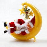 The Electric Santa Claus sleeping on the moon ,Snoring singing with music LED for Christmas , new year decorations electric toy Toys for children