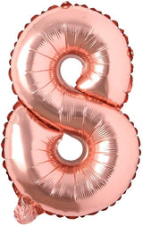 Rose Gold Digit Foil Birthday Party Balloon Number 8