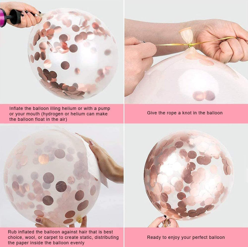 16 Inch Rose Gold Number 5 Balloon, Large Helium Balloon Birthday Party Decorations for Girls, Rose Gold Latex Balloons, 2 Year Party Supplies for Baby Shower Birthday Celebration