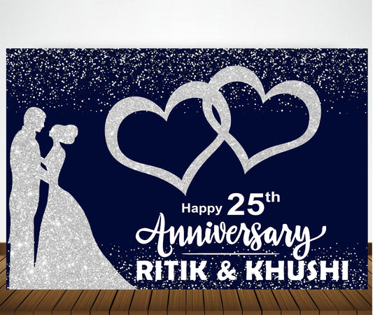 25th Anniversary Party Backdrop For Decorations