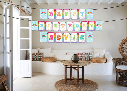 Rainbow  Theme Birthday Party Banner for Decoration