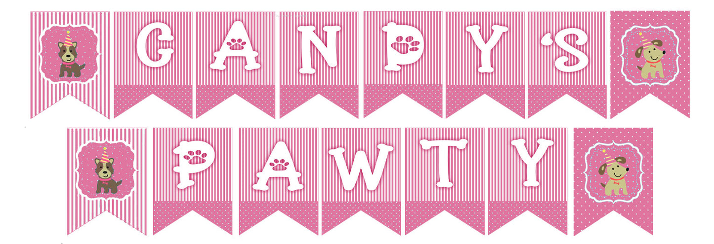 Dog Theme Birthday Party Banner for Decoration