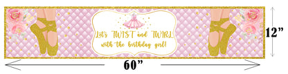 Ballerina Theme Birthday Long Banner for Decoration