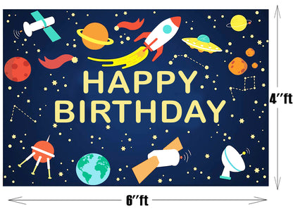 Space Theme Birthday Party Backdrop