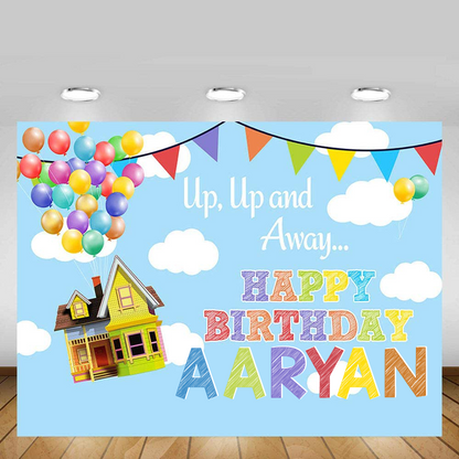 Hot Air Theme Birthday Party Backdrop