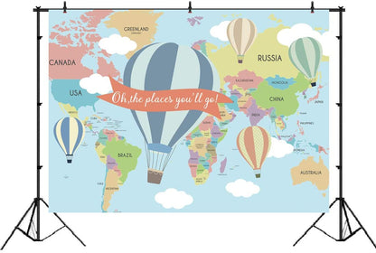 Hot Air Theme Birthday Party Backdrop