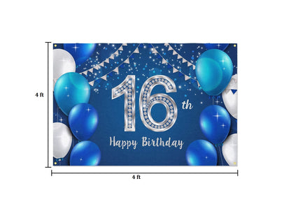 16th Birthday Party Backdrop 