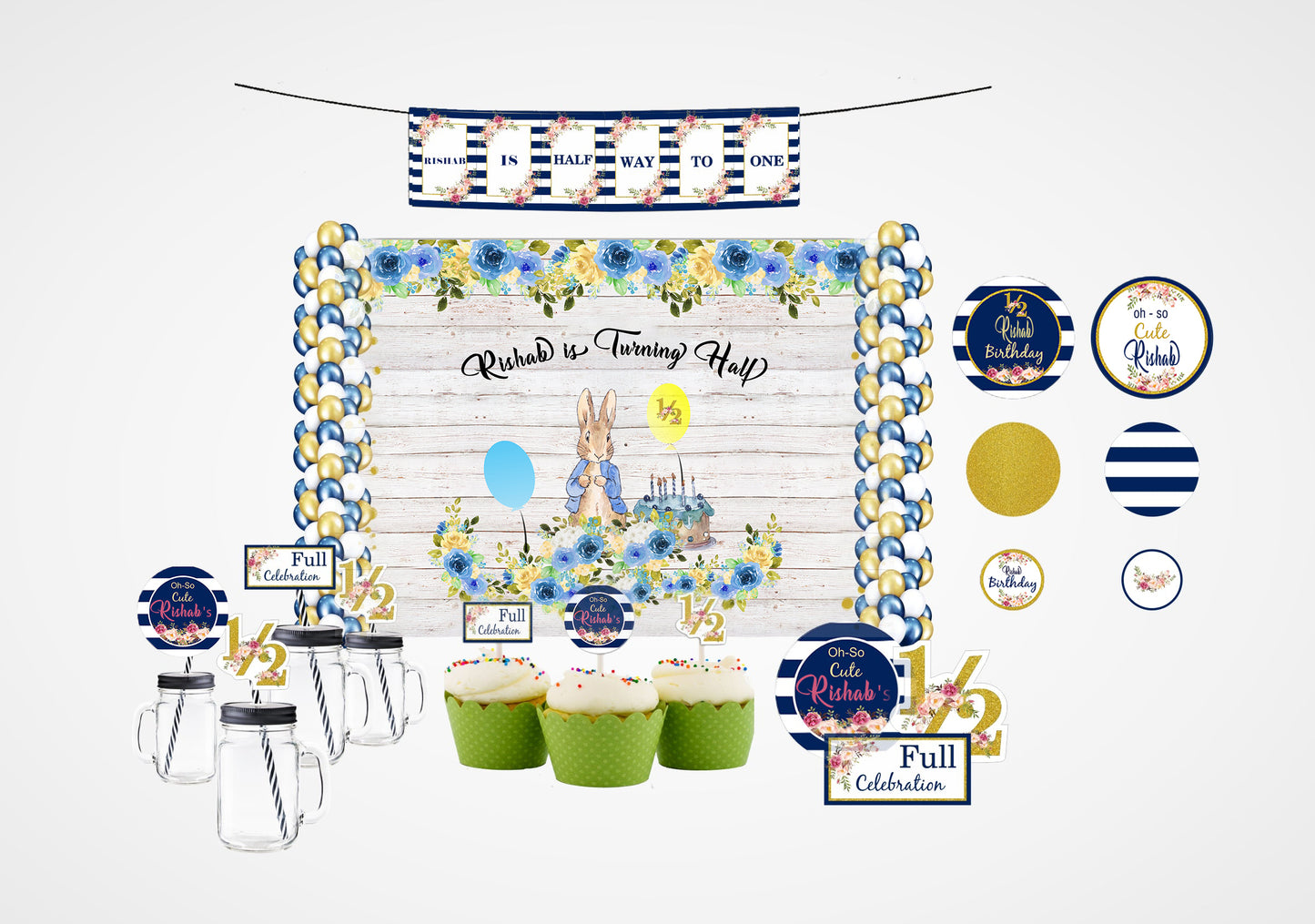 Half Birthday Boys Complete Decoration Kit