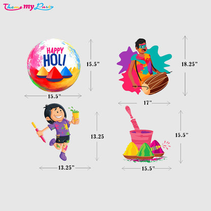 Holi Party Cutouts for Decoration
