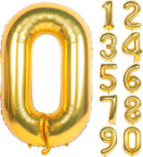 32 Inch Gold Digit Helium Foil Birthday Party Balloons Number 0