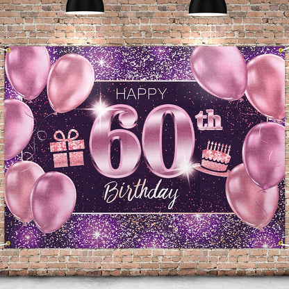 60th Birthday Party Backdrop 
