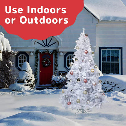 7ft White Snow Artificial Christmas Tree for Indoor/Outdoor Decorations