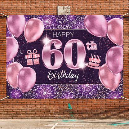 60th Birthday Party Backdrop 