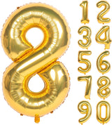 32 Inch Gold Digit Helium Foil Birthday Party Balloons Number 8