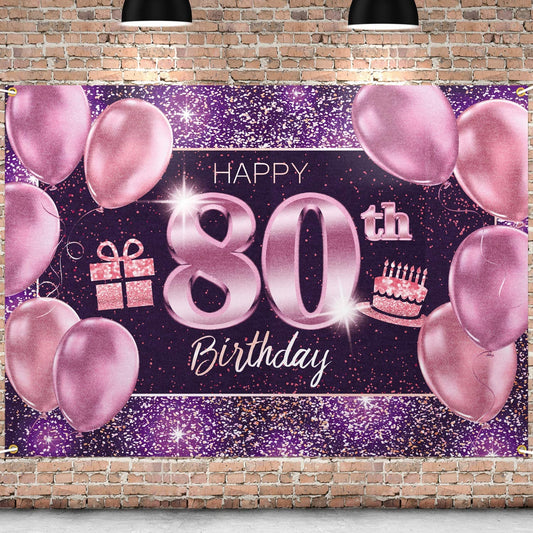 80th Birthday Party Backdrop 