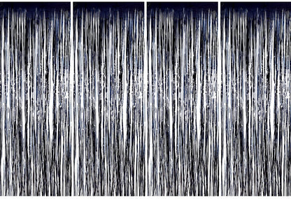 Black Metallic Tinsel Foil Fringe Curtains For Birthday Party Decorations