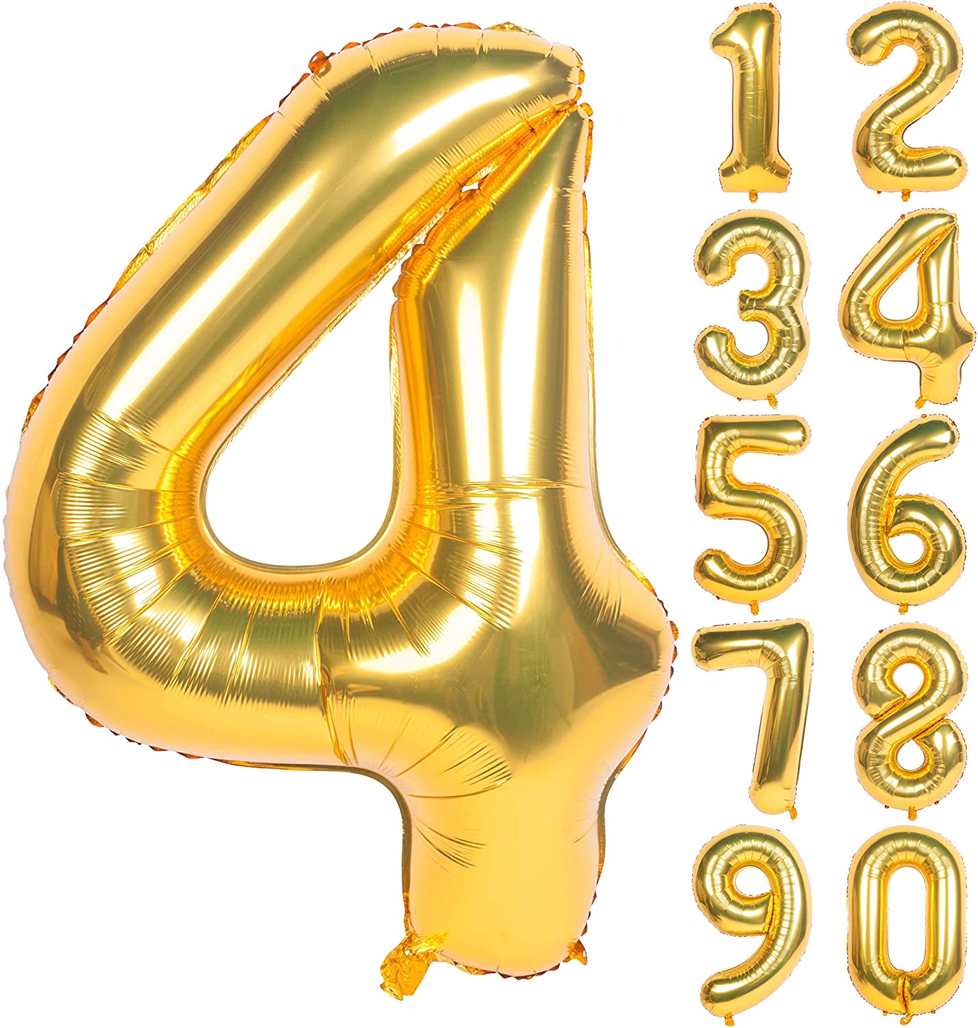32 Inch Gold Digit Helium Foil Birthday Party Balloons Number 4
