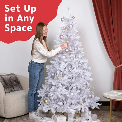 7ft White Snow Artificial Christmas Tree for Indoor/Outdoor Decorations