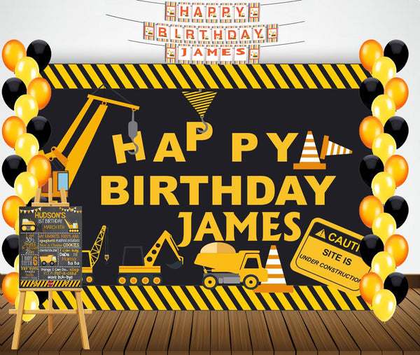 Construction  Theme Birthday Party Personalized Complete Kit