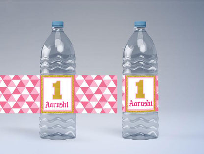 One Is Fun First Birthday Theme Water Bottle Labels